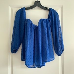 Off-the-shoulder Cobalt Bustier Top
